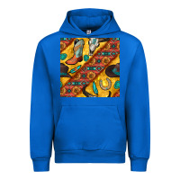 Cobalt western cowboy bull skull seamless pattern Urban Hoodie - BundleAndBundleShop