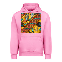 Fuchsia Pink western cowboy bull skull seamless pattern Urban Hoodie - BundleAndBundleShop