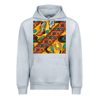 Heather Grey western cowboy bull skull seamless pattern Urban Hoodie - BundleAndBundleShop
