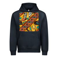 Navy western cowboy bull skull seamless pattern Urban Hoodie - BundleAndBundleShop