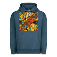 Pigment Midnight Navy western cowboy bull skull seamless pattern Urban Hoodie - BundleAndBundleShop