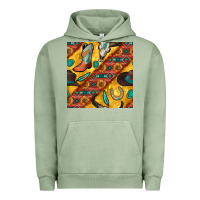 Pigment Oil Green western cowboy bull skull seamless pattern Urban Hoodie - BundleAndBundleShop