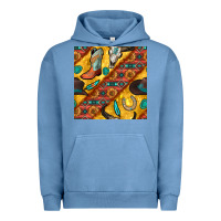 Pigment Pebble Blue western cowboy bull skull seamless pattern Urban Hoodie - BundleAndBundleShop