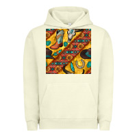Pigment Pistachio western cowboy bull skull seamless pattern Urban Hoodie - BundleAndBundleShop