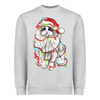 Heather Grey christmas ragdoll cat Heavyweight Sweatshirt - LillyAllenDesigns