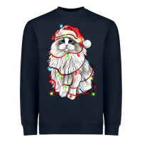 Navy christmas ragdoll cat Heavyweight Sweatshirt - LillyAllenDesigns