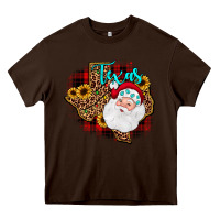 Chocolate Brown santa texas map Heavy Core Tee - JahusDesignShop