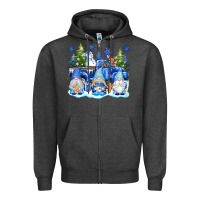 Charcoal Heather snow gnome truck Zipper Hoodie - texasbilliewilder