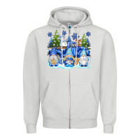 Dove Grey snow gnome truck Zipper Hoodie - texasbilliewilder