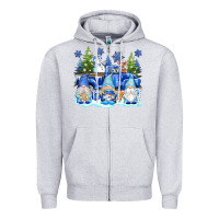Heather Grey snow gnome truck Zipper Hoodie - texasbilliewilder