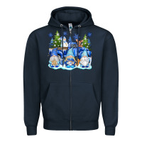 Navy snow gnome truck Zipper Hoodie - texasbilliewilder