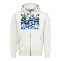 Oatmeal Heather snow gnome truck Zipper Hoodie - texasbilliewilder