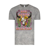 Cloud Rock she kinda buck wild with bull skull Vintage Tee - NancyCooperArtShop