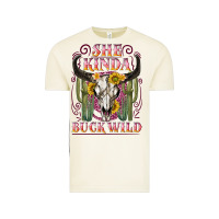 Vintage Arctic she kinda buck wild with bull skull Vintage Tee - NancyCooperArtShop