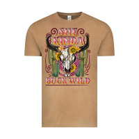 Vintage Camel she kinda buck wild with bull skull Vintage Tee - NancyCooperArtShop