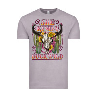 Vintage Zinc she kinda buck wild with bull skull Vintage Tee - NancyCooperArtShop