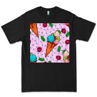 Black ice cream seamless pattern Premium Tee - BundleAndBundleShop