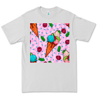 Dove Grey ice cream seamless pattern Premium Tee - BundleAndBundleShop