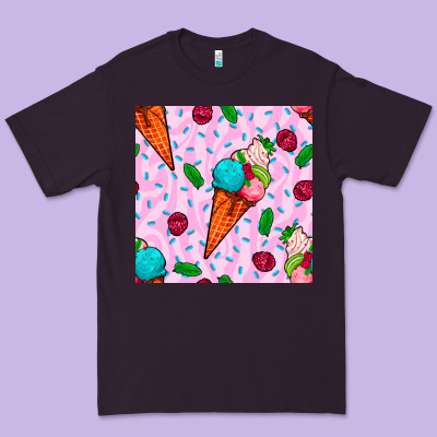 Ice Cream Seamless Pattern Premium Tee Designed By Bundleandbundleshop