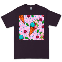 Plum ice cream seamless pattern Premium Tee - BundleAndBundleShop