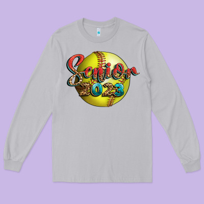Softball Senior 2023 Long Sleeve Tee Designed By Bundleandbundleshop