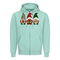 Seafoam Christmas gnomes Zipper Hoodie - NancyCooperArtShop