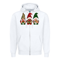White Christmas gnomes Zipper Hoodie - NancyCooperArtShop