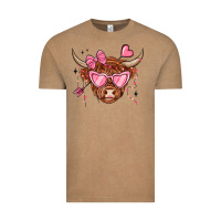 Vintage Coffee valentines day long haired cow Vintage Tee - MaliasSmallBusiness