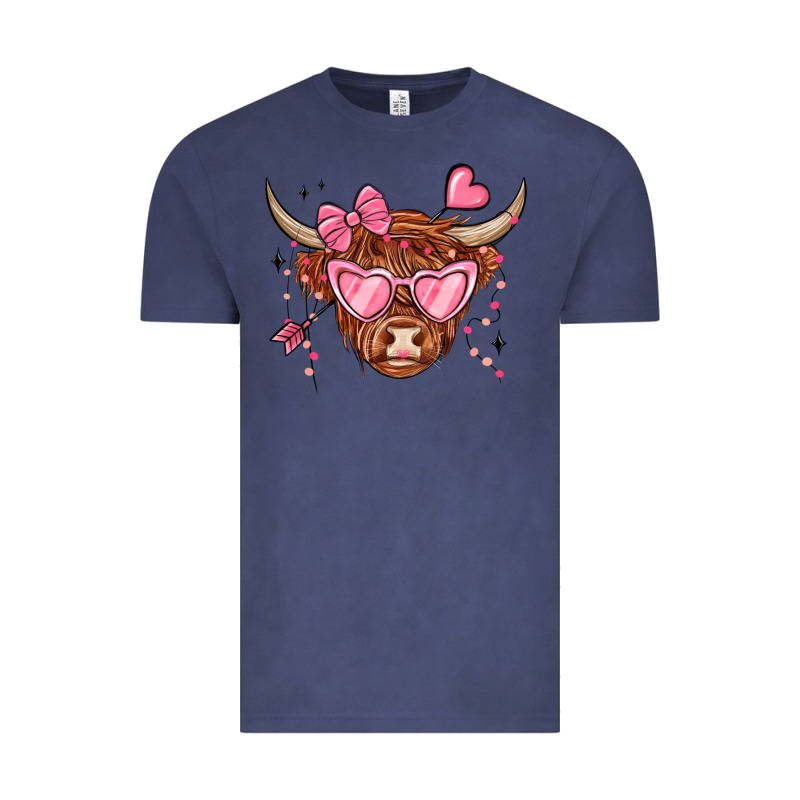 Valentines Day Long Haired Cow Vintage Tee by MaliasSmallBusiness | Teevron