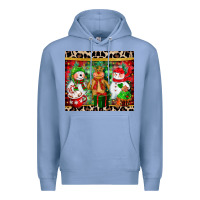Colony Blue christmas snowman polar bear reindeer Premium Hoodie - CowGirlArtShop