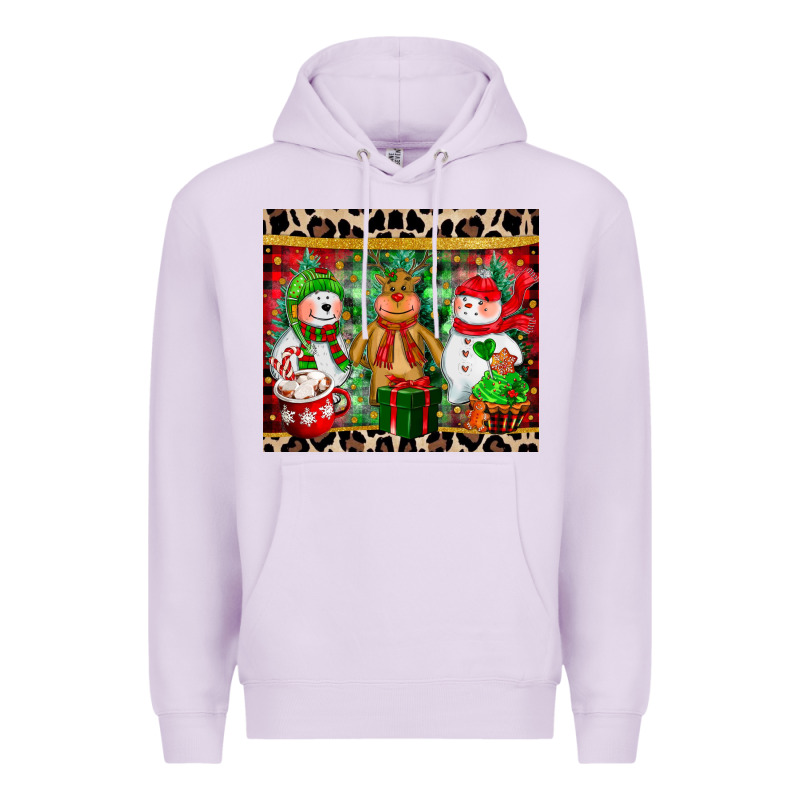 Christmas Snowman Polar Bear Reindeer Premium Hoodie by CowGirlArtShop | Teevron