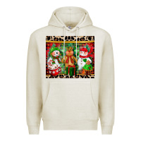 Oatmeal Heather christmas snowman polar bear reindeer Premium Hoodie - CowGirlArtShop