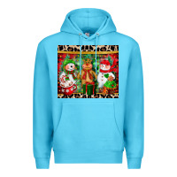Ocean Blue christmas snowman polar bear reindeer Premium Hoodie - CowGirlArtShop