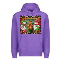 Purple christmas snowman polar bear reindeer Premium Hoodie - CowGirlArtShop