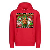 Red christmas snowman polar bear reindeer Premium Hoodie - CowGirlArtShop