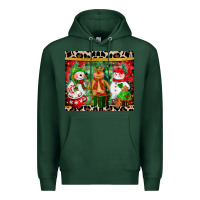 Sports Green christmas snowman polar bear reindeer Premium Hoodie - CowGirlArtShop