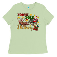 Matcha North Pole Delivery Santa Sleigh Ladies Tee - Artiststas