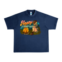 Navy happy camping Urban Heavy Tee - NancyCooperArtShop