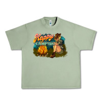 Oil Green happy camping Urban Heavy Tee - NancyCooperArtShop