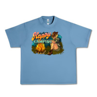 Pebble Blue happy camping Urban Heavy Tee - NancyCooperArtShop
