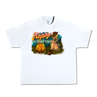White happy camping Urban Heavy Tee - NancyCooperArtShop