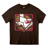 Chocolate Brown leopard volleyball texas map Heavy Core Tee - Jasminsmagicworld