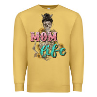 Antique Gold Mom life with skull Mother's Day Premium Sweatshirt - CowGirlArtShop
