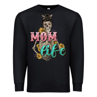 Black Mom life with skull Mother's Day Premium Sweatshirt - CowGirlArtShop