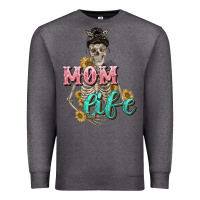 Charcoal Heather Mom life with skull Mother's Day Premium Sweatshirt - CowGirlArtShop
