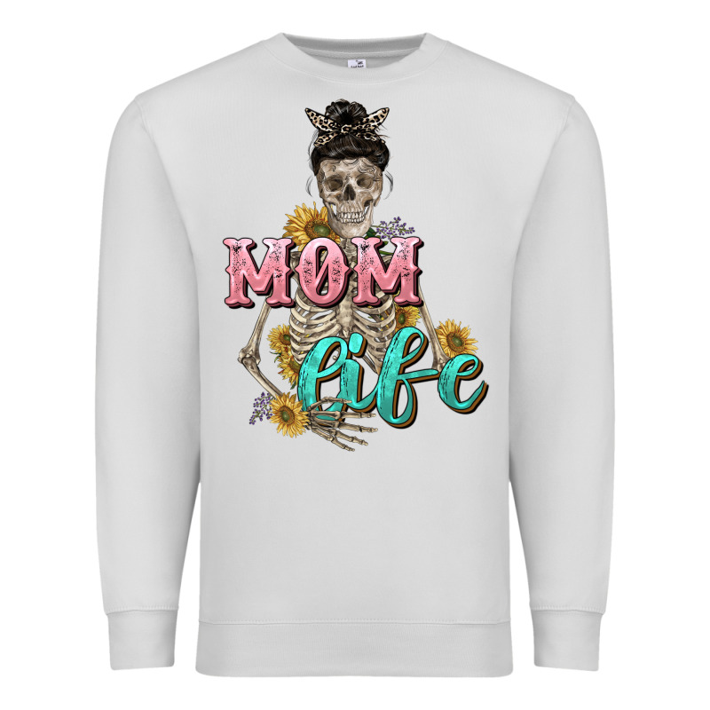 Mom Life With Skull Mother's Day Premium Sweatshirt by CowGirlArtShop | Teevron