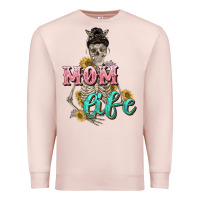 Pale Pink Mom life with skull Mother's Day Premium Sweatshirt - CowGirlArtShop