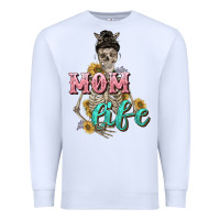 White Mom life with skull Mother's Day Premium Sweatshirt - CowGirlArtShop
