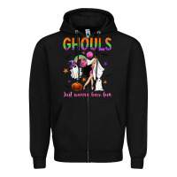 Black Ghouls just wanna have fun Zipper Hoodie - NancyCooperArtShop