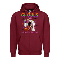 Burgundy Ghouls just wanna have fun Zipper Hoodie - NancyCooperArtShop